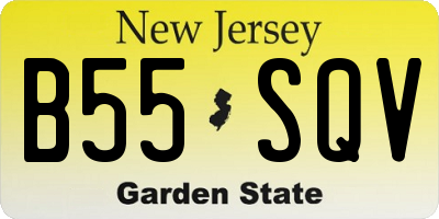 NJ license plate B55SQV