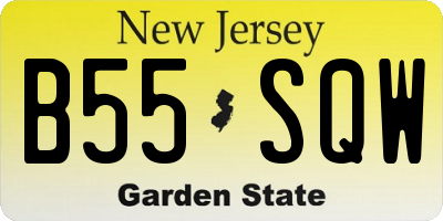 NJ license plate B55SQW