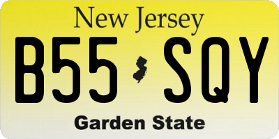 NJ license plate B55SQY