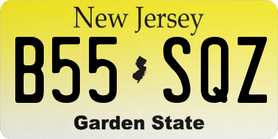 NJ license plate B55SQZ