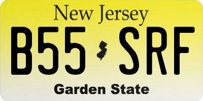 NJ license plate B55SRF