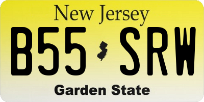NJ license plate B55SRW