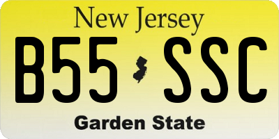 NJ license plate B55SSC