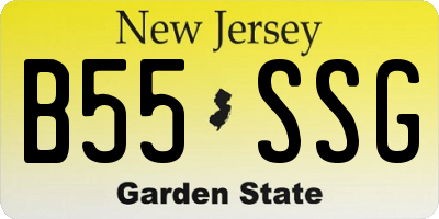 NJ license plate B55SSG