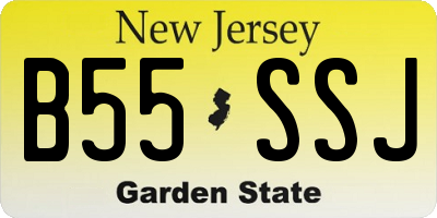 NJ license plate B55SSJ