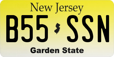 NJ license plate B55SSN