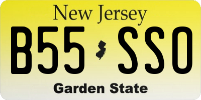 NJ license plate B55SSO