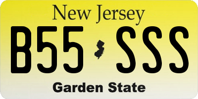 NJ license plate B55SSS