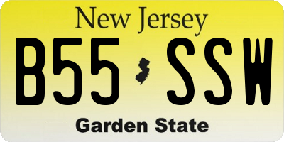 NJ license plate B55SSW