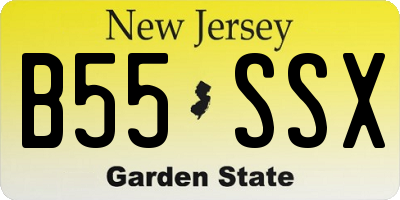 NJ license plate B55SSX