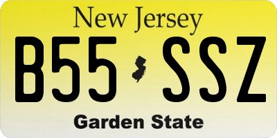 NJ license plate B55SSZ