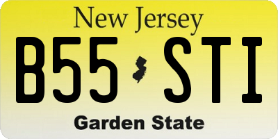 NJ license plate B55STI