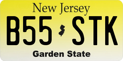 NJ license plate B55STK