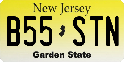 NJ license plate B55STN