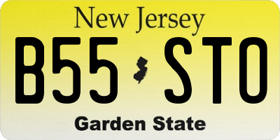 NJ license plate B55STO