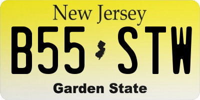 NJ license plate B55STW