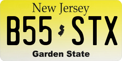 NJ license plate B55STX
