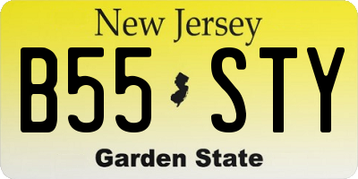 NJ license plate B55STY