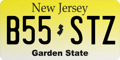 NJ license plate B55STZ