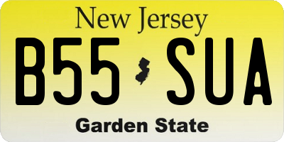NJ license plate B55SUA