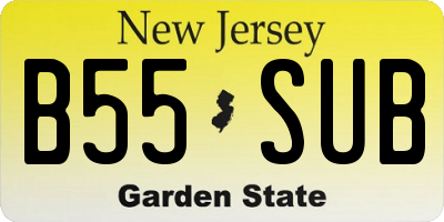 NJ license plate B55SUB