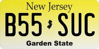NJ license plate B55SUC
