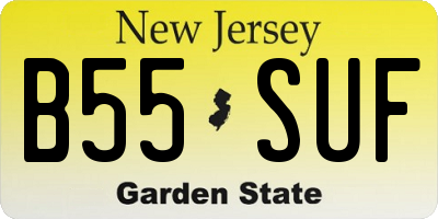 NJ license plate B55SUF