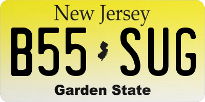 NJ license plate B55SUG