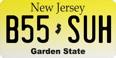 NJ license plate B55SUH