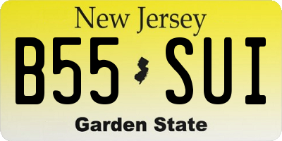 NJ license plate B55SUI