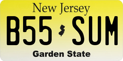 NJ license plate B55SUM