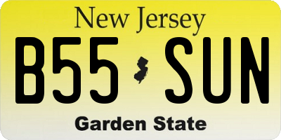 NJ license plate B55SUN