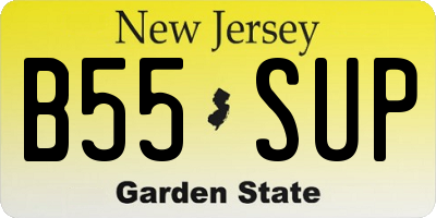 NJ license plate B55SUP