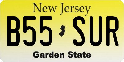 NJ license plate B55SUR
