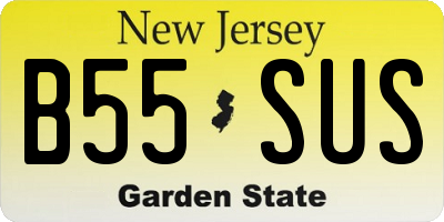 NJ license plate B55SUS