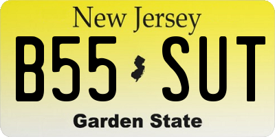 NJ license plate B55SUT