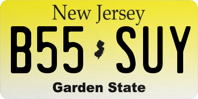 NJ license plate B55SUY