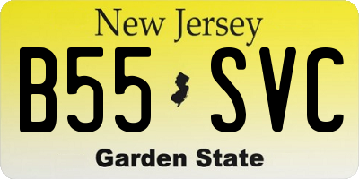 NJ license plate B55SVC