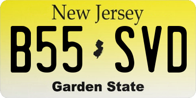 NJ license plate B55SVD