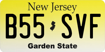 NJ license plate B55SVF
