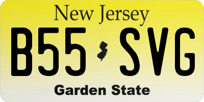 NJ license plate B55SVG