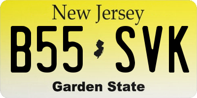 NJ license plate B55SVK