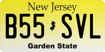 NJ license plate B55SVL