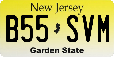 NJ license plate B55SVM