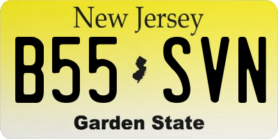 NJ license plate B55SVN