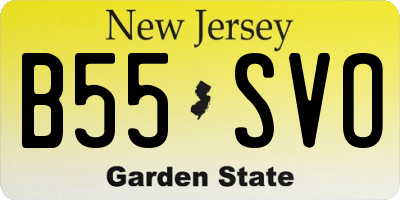 NJ license plate B55SVO