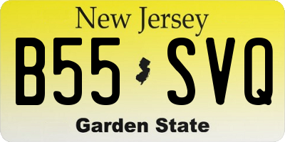 NJ license plate B55SVQ