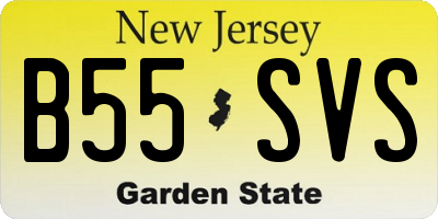 NJ license plate B55SVS