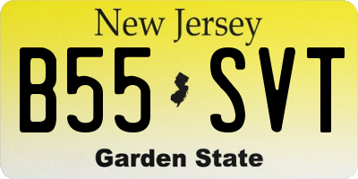 NJ license plate B55SVT