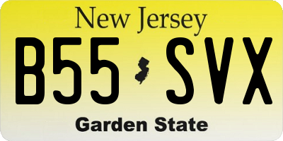NJ license plate B55SVX